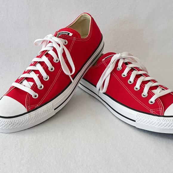 Converse Other - Converse All Star Sneakers Mens 12 Red White Low Top Skater Shoes Grunge Punk